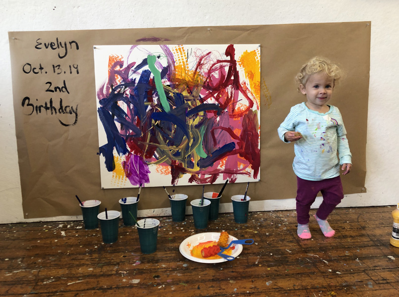 Evelyn's 2nd Birthday Art Lesson