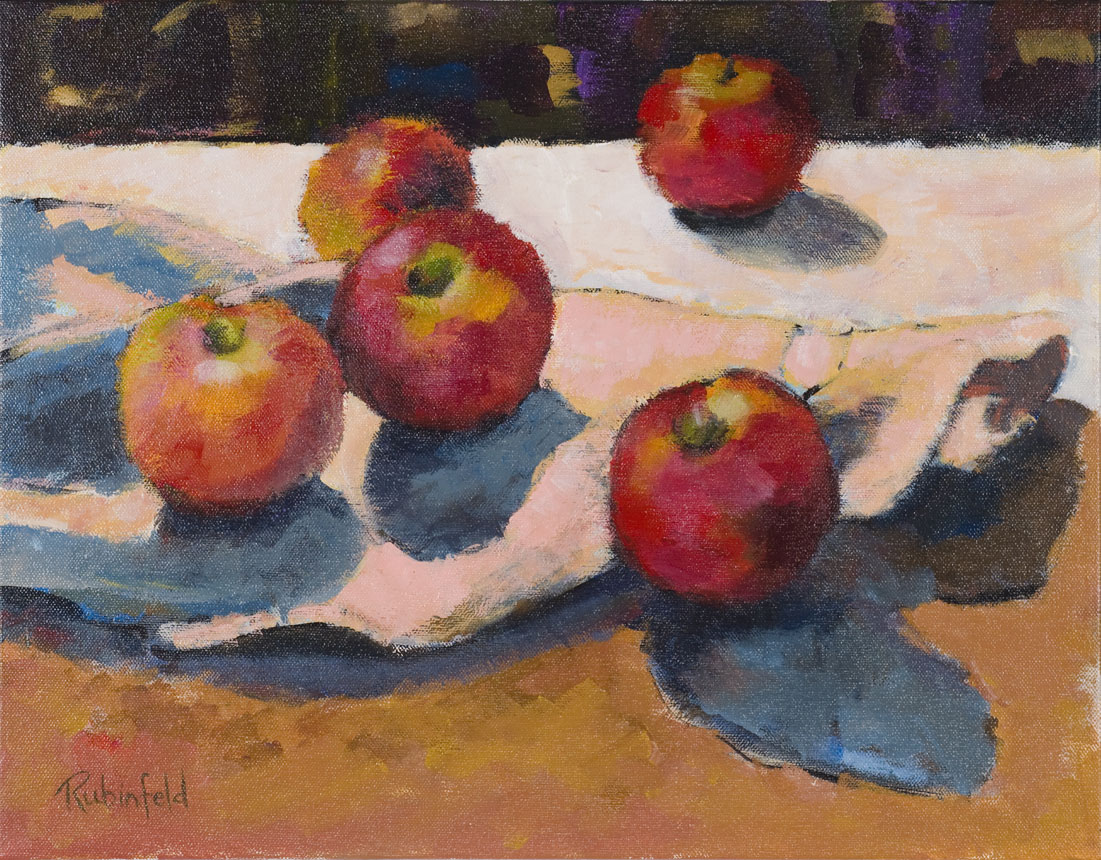 Apples with Pink Cloth