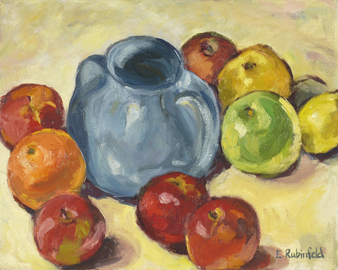 Blue Jug with Apples