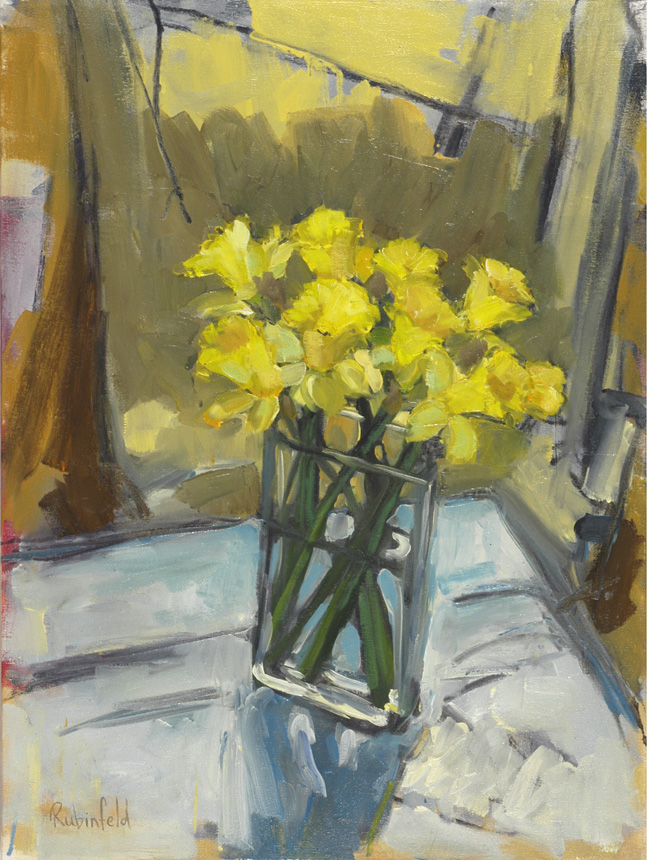 More Daffodils on Blue Table