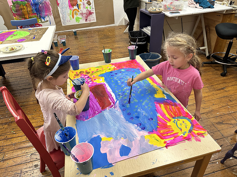 Eleanor and Evelyn painting