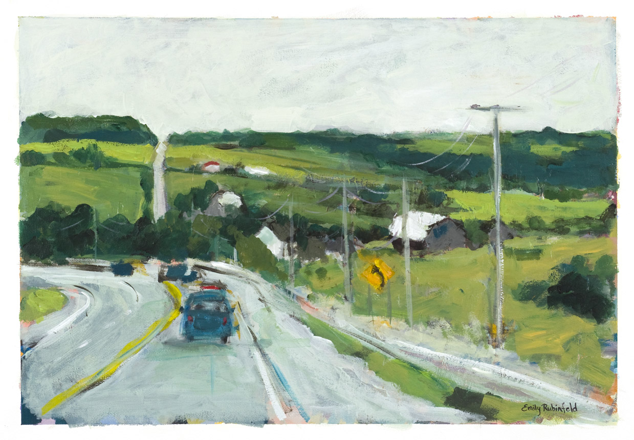 Canadian Road Scene on Paper